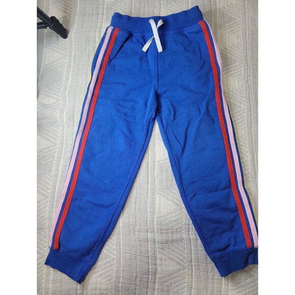 Hanna Andersson Rainbow Stripe Jogger Sweatpants Kids 120 cm (6–7Y) Blue - Picture 1 of 5
